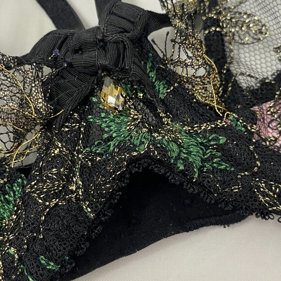 Agent Provocateur Castalia Black Gold Bra 36B - Picture 10 of 16